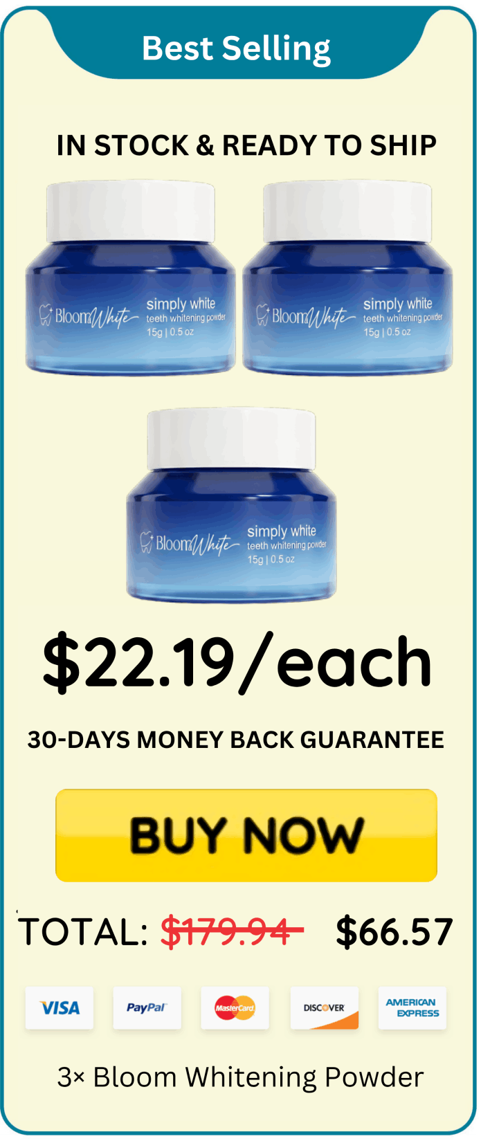 Bloom White Whitening Powder offer price